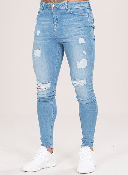 light wash ripped jeans
