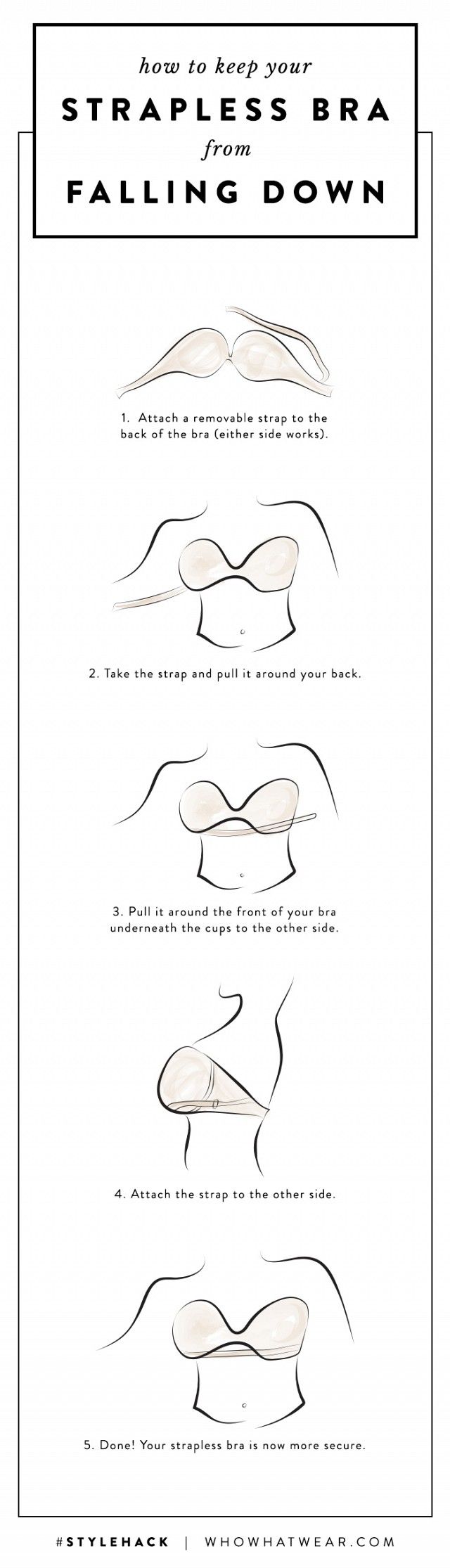 How to keep a strapless bra from falling down