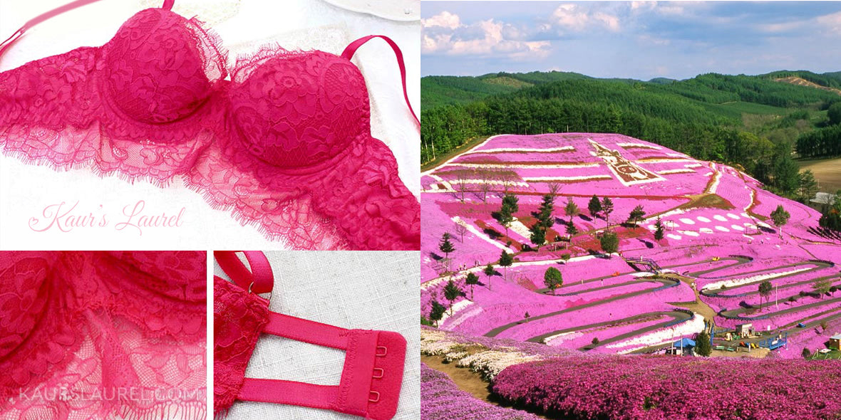 Trinity Cerise Eyelash Lace Bralette || Takinoue Park in Hokkaido, Japan