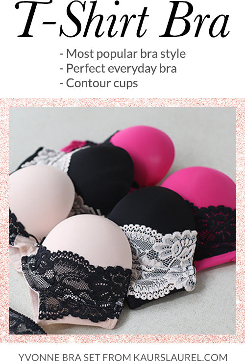 T-Shirt Bras, like the Yvonne Bra Set from Kaur's Laurel, wear perfectly under any type of top