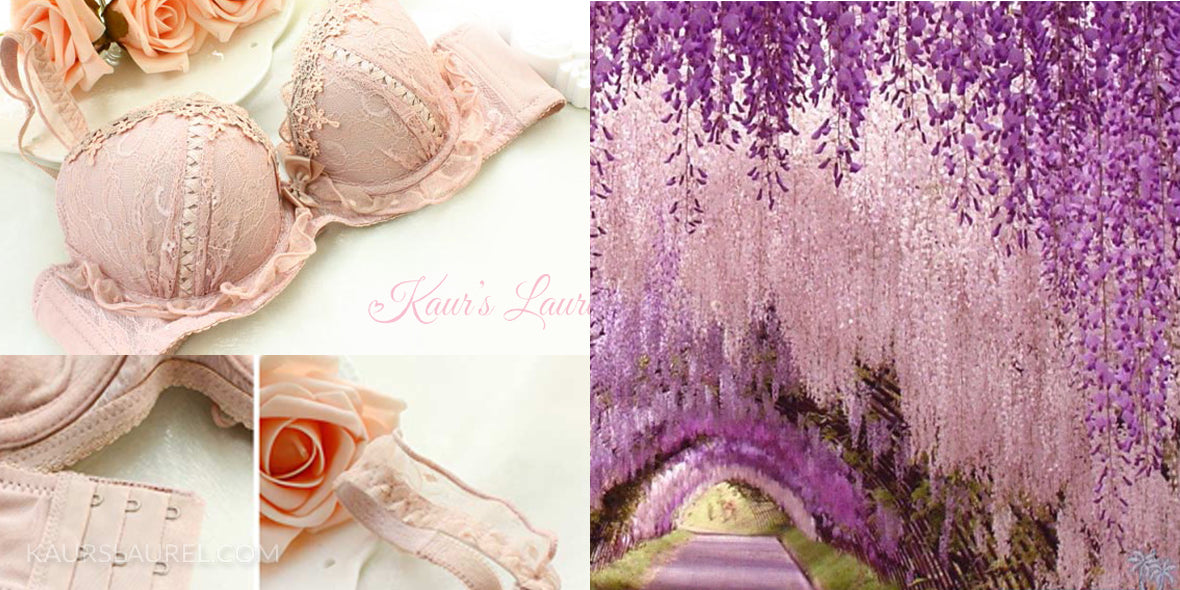 Holly bra set in mauve || Wisteria violet tunnel in japan