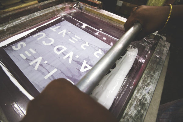 Screen Printing Lines & Current design on the hold-all, hands-free FRIHET bag made by a lady in India