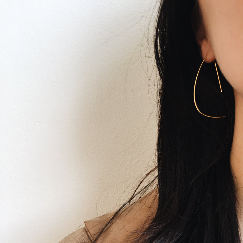 the D hoop earring by lines and current