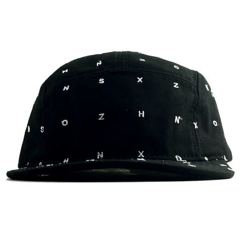 Black Canvas Typography 5 Panel with Stash Pocket