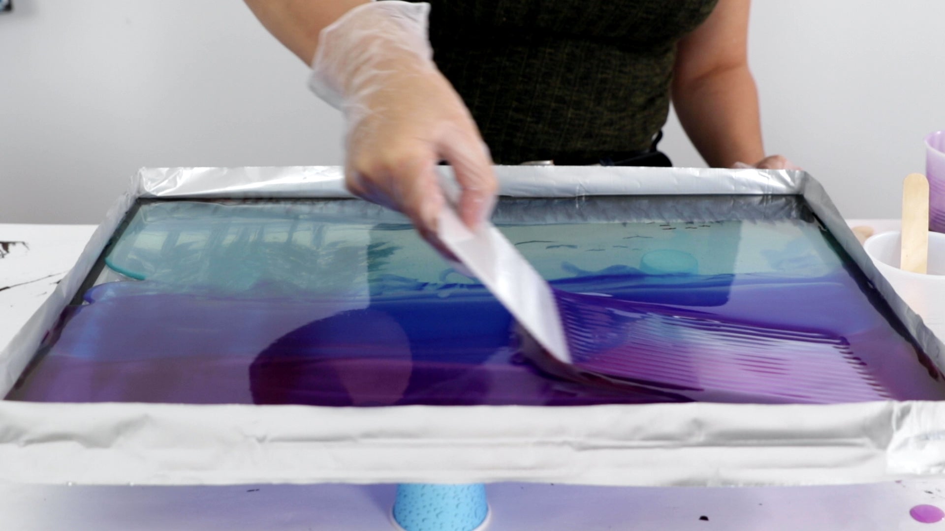 Resin Window Painting - Feel free to be creative and loose as you pour