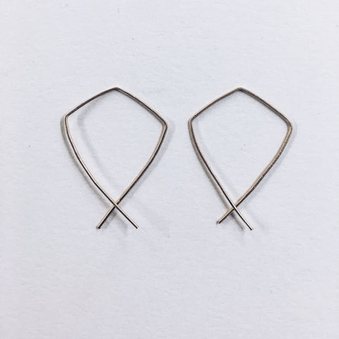 Petite Crossed Angle Ear Threaders