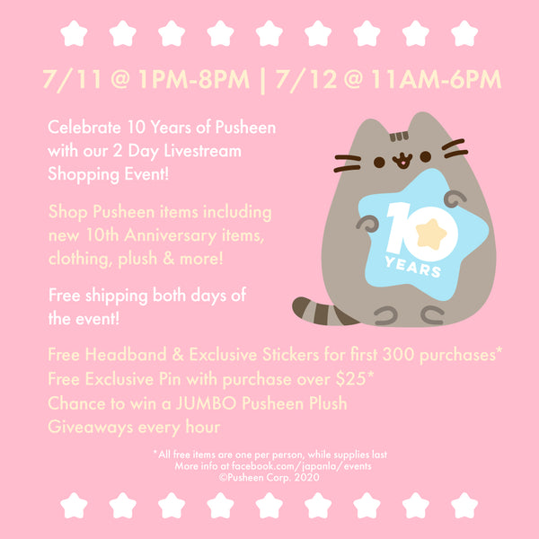 Sat Sun Official Pusheen x JapanLA Digital Pop Up Shop Giveaways