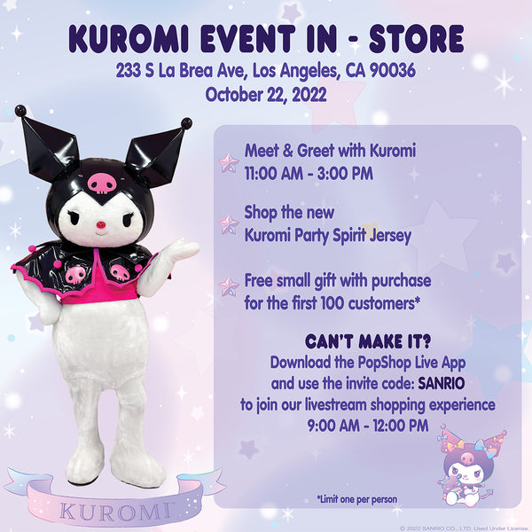 Meet Kuromi this Saturday! Kuromi Spirit Jersey and Kawaii Horror Butt –  JapanLA