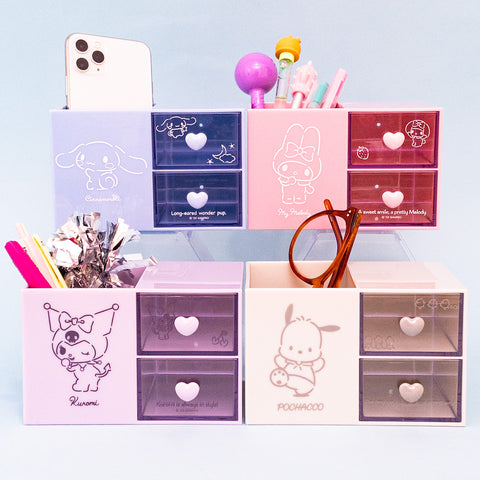 Sanrio Kuromi Storage Box Hello Kitty Table Drawer Pochacco Jewelry Shelf  Gifts