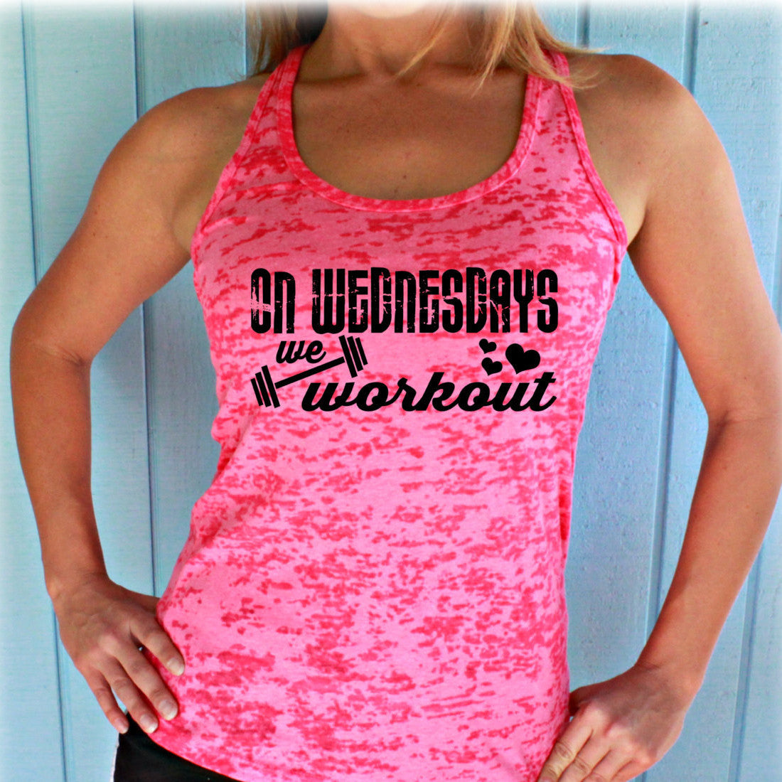 On Wednesdays We Workout Burnout Workout Tank Top. Fitness Shirt. Womens Inspirational Clothing. Motivational Workout Tank Top.