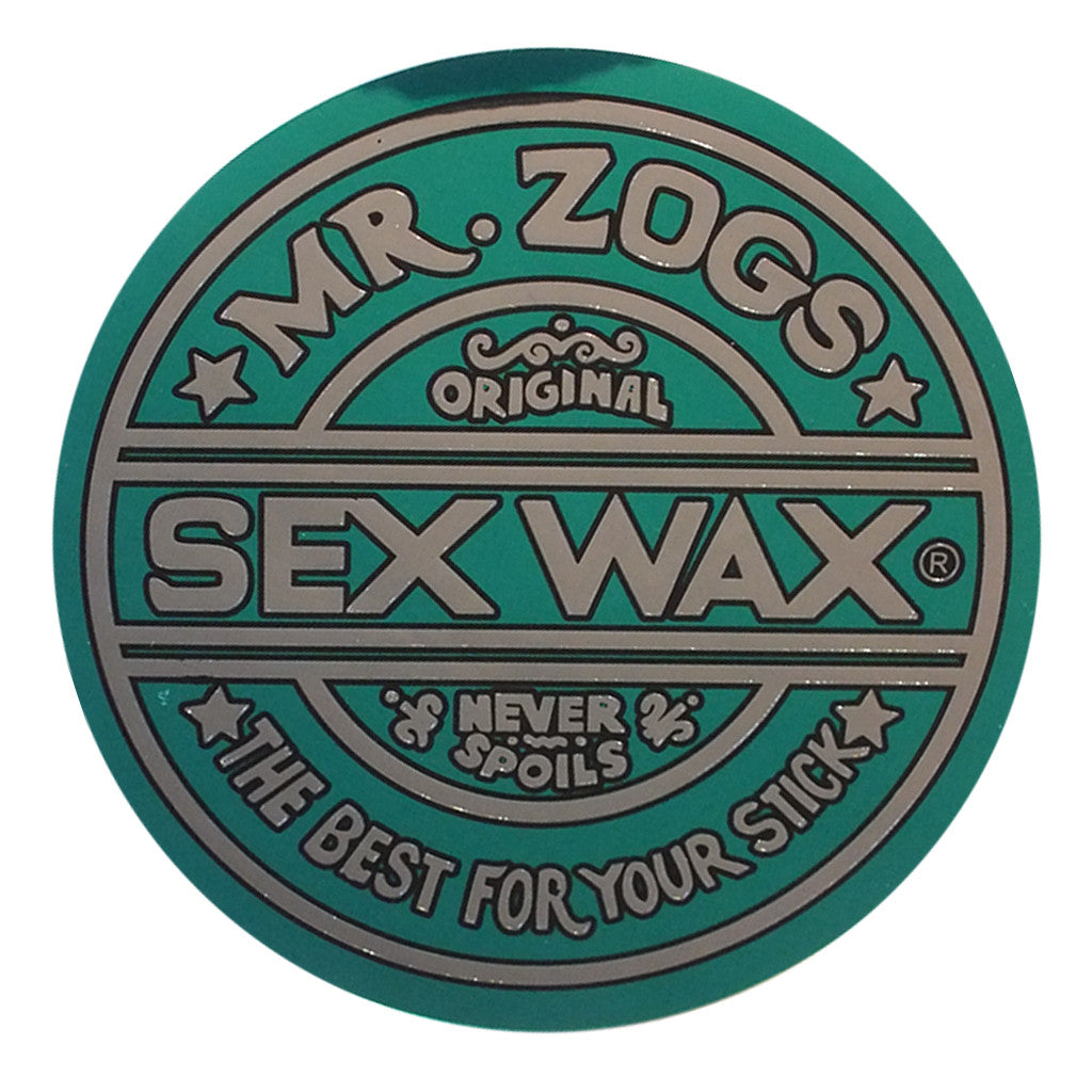 Sex Wax Classic Logo Stickers 7 Metallic Green Seaside Surf Shop 