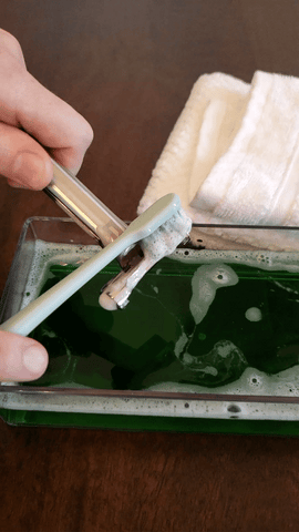 Clean Your Razor with Toothbrush Scrub