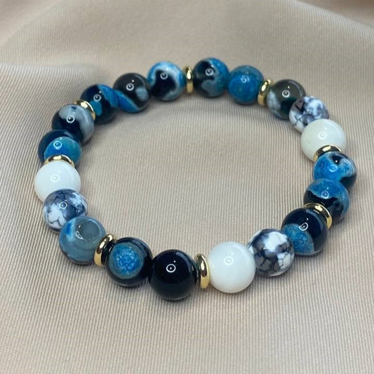 Pulseira Ágata Azul / Branca