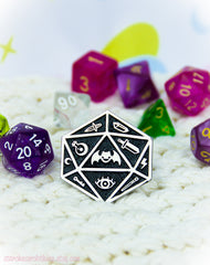 Jelly Roll Polyhedral Dice D20 Enamel Pin Fairy Kei Pastel Goth Creepy Cute