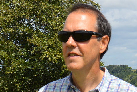 John wearing 7eye Ventus with polarised grey lenses