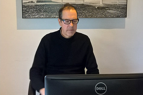 John wearing his Ziena Kai glasses for computer use
