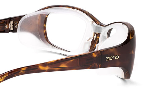 Ziena glasses showing the opaque silicone eye shield