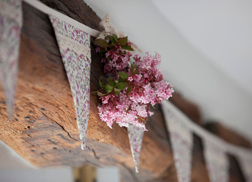 Handmade Organic Lace Trim Bunting