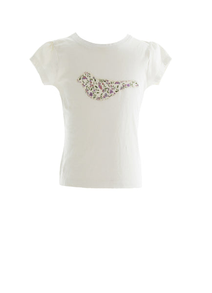 appliqué organic cotton T-shirt, handmade, sustainable girls fashion