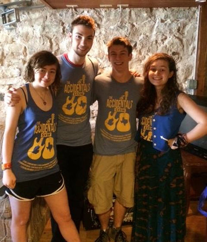 The Accidentals rocking some custom designed and printed  t-shirts at SXSW!