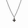 CROSS ELEMENTS - NECKLACE WITH CROSS AND SMOKY QUARTZ (Sterling Silver)