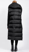 LA HAINE INSIDE US - LONG DOWN JACKET WITH REMOVABLE BOTTON, IN BLACK