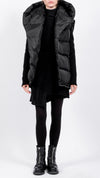 LA HAINE INSIDE US - LONG DOWN JACKET WITH REMOVABLE BOTTON, IN BLACK