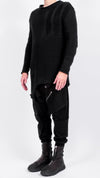 LA HAINE INSIDE US - LONG DISTRESSED SWEATER IN BLACK