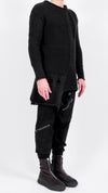 LA HAINE INSIDE US - LONG DISTRESSED SWEATER IN BLACK