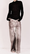 NOSTRA SANTISSIMA - OVERSIZED WASHED DENIM TROUSERS, IN WHITE