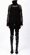 DAVID'S ROAD - KNITTED TURTLENECK WITH STONES, IN BLACK