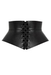 PRITCH - LEATHER LACE UP CORSET BELT, IN BLACK