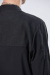 THOM KROM - STAND UP COLLAR STRAIGHT FIT SHIRT MH 147, IN BLACK