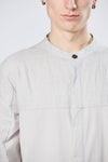 THOM KROM - STAND UP COLLAR STRAIGHT FIT SHIRT MH 147, IN SILVER