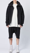 THOM KROM - OVERSIZED HOODED ZIP JACKET MSJ 628, IN BLACK