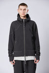 THOM KROM - SWEATSHIRT HOODED ZIP JACKET MSJ 632, IN BLACK OIL