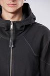 THOM KROM - SWEATSHIRT HOODED ZIP JACKET MSJ 632, IN BLACK OIL