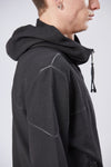 THOM KROM - SWEATSHIRT HOODED ZIP JACKET MSJ 632, IN BLACK OIL