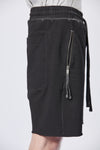 THOM KROM - SWEATSHIRT DROP CROTCH SHORTS MST 420, IN BLACK OIL