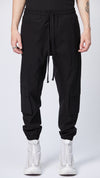 THOM KROM - WOVEN STRETCH DROP CROTCH TROUSERS MST 436, IN BLACK