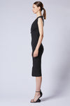 THOM KROM - SLIM FIT DEEP V NECK DRESS WD 11, IN BLACK