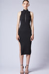 THOM KROM - TURTLENECK DRESS WITH ZIP DETAIL WD 14, IN BLACK