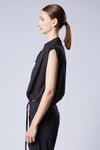 THOM KROM - BLOUSE VEST WITH WIDE SHOULDERS WH 6, IN BLACK