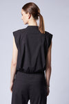 THOM KROM - BLOUSE VEST WITH WIDE SHOULDERS WH 6, IN BLACK