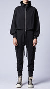 THOM KROM - HOODED SWEAT JACKET WSJ 472, IN BLACK