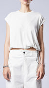 THOM KROM - ROUND NECK LOOSE FIT TOP WTS 510, IN OFF WHITE