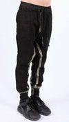 ISAAC SELLAM - LOW CROTCH LINEN PANTS, BLACK