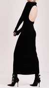 NOSTRA SANTISSIMA - Maxi dress with open back, in black