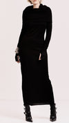 NOSTRA SANTISSIMA - maxi dress with hood, in black