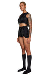 DSTM - FRINGE SUSPENDER BELT, IN BLACK